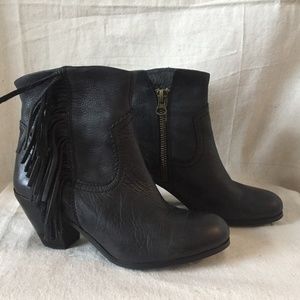 Sam Edelman Louie Fringe Ankle Boot Black Size 7.5